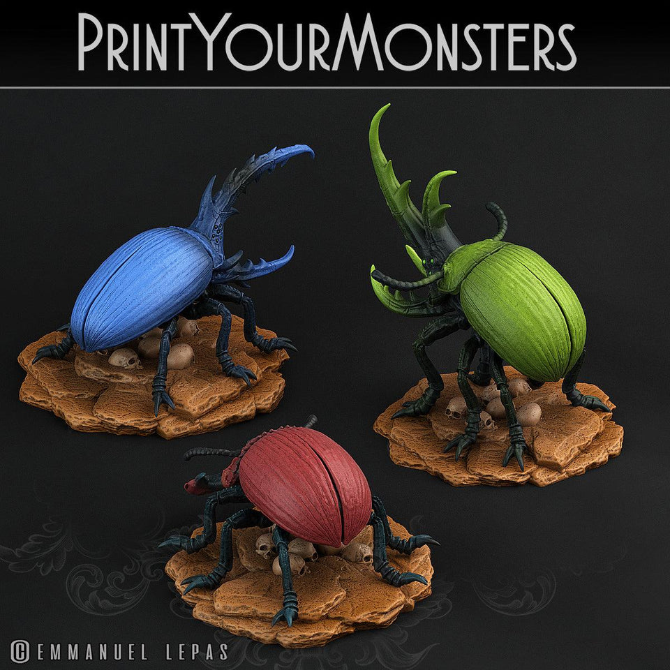 3D Printed Print Your Monsters Giant Beetles Total Insects 28mm - 32mm D&D Wargaming - Charming Terrain