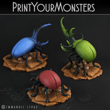3D Printed Print Your Monsters Giant Beetles Total Insects 28mm - 32mm D&D Wargaming - Charming Terrain