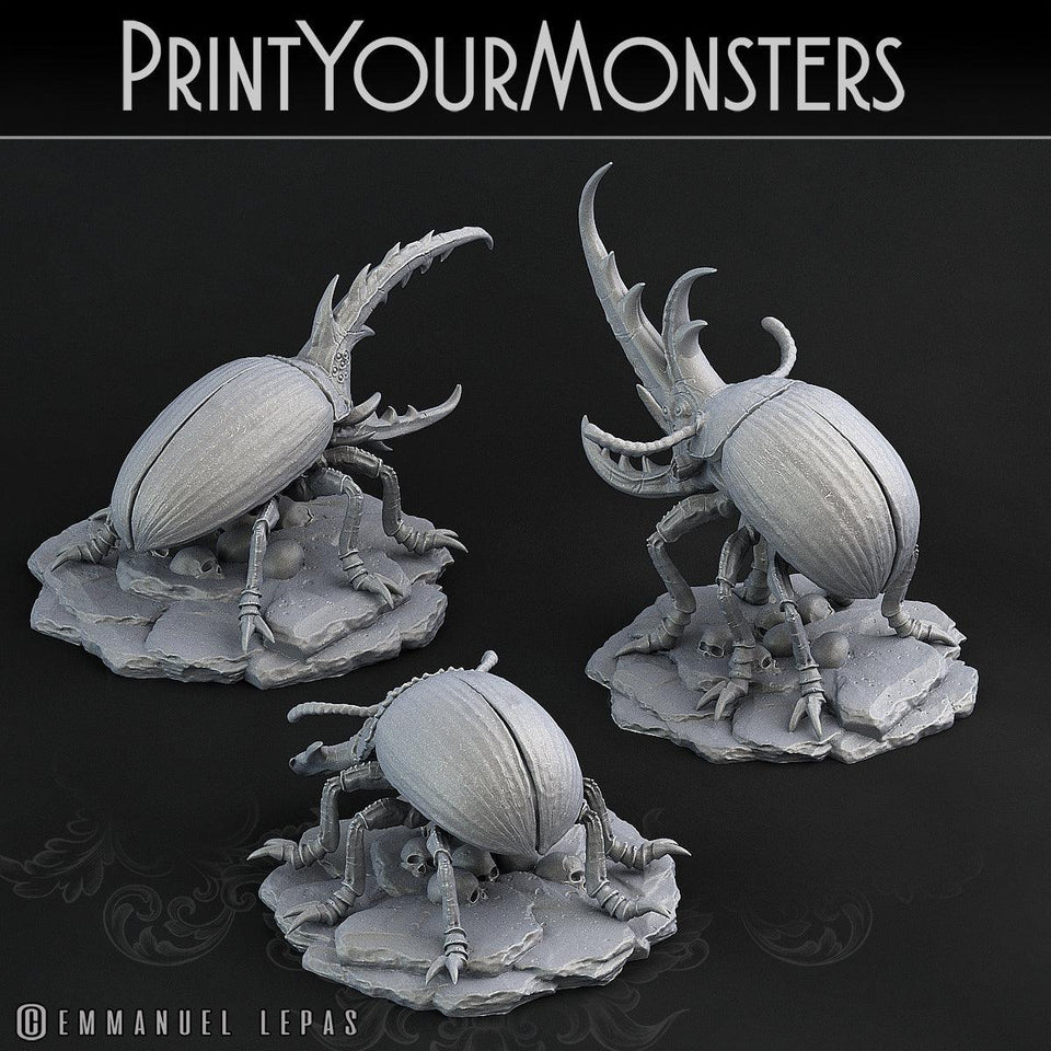 3D Printed Print Your Monsters Giant Beetles Total Insects 28mm - 32mm D&D Wargaming - Charming Terrain
