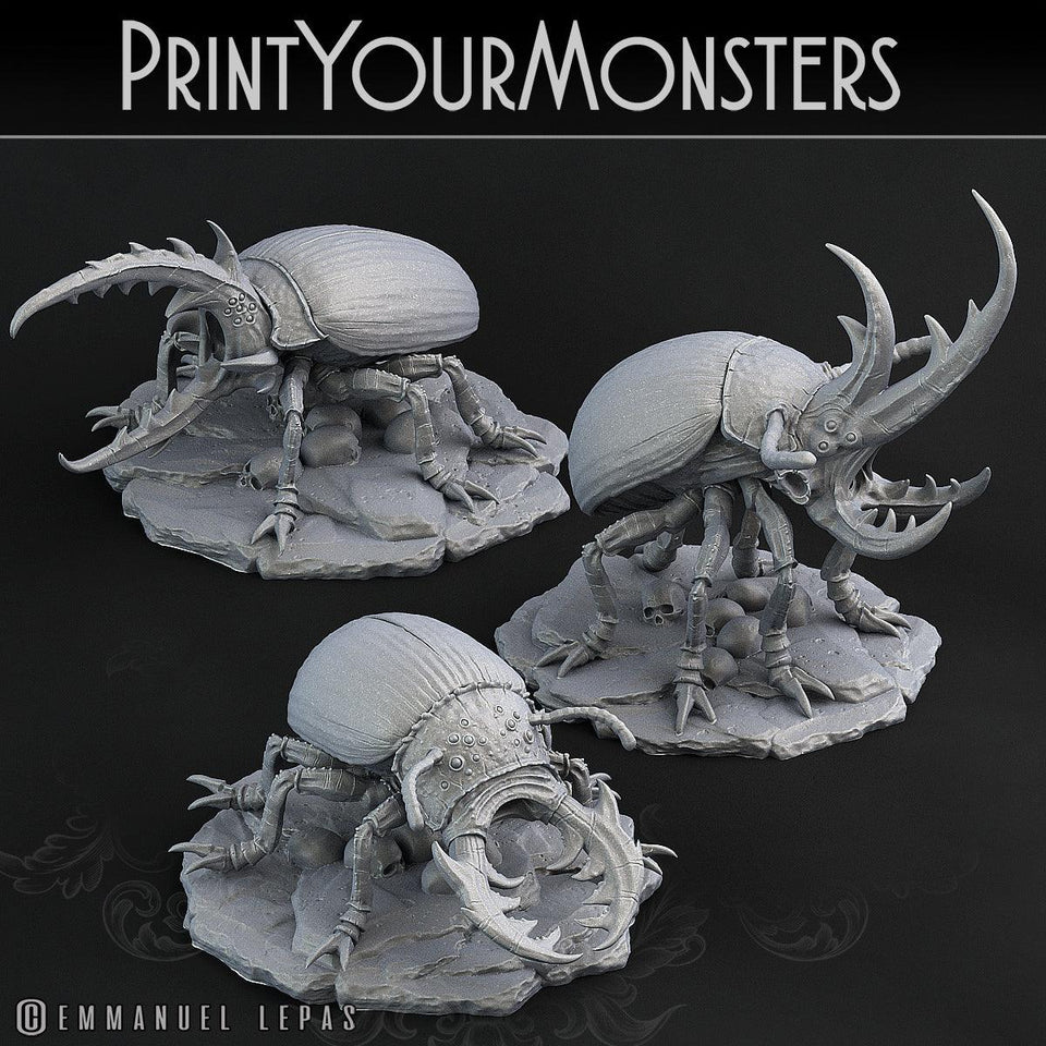 3D Printed Print Your Monsters Giant Beetles Total Insects 28mm - 32mm D&D Wargaming - Charming Terrain