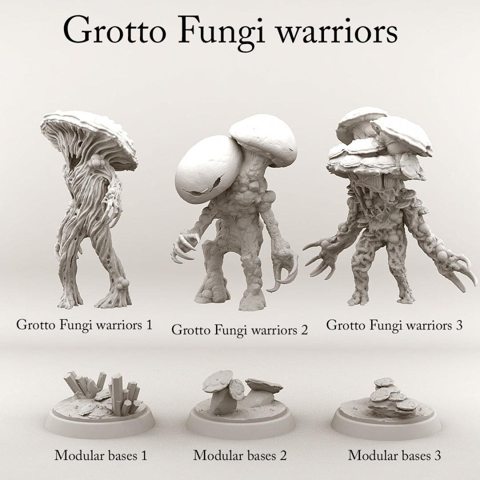 3D Printed Print Your Monsters Grotto Fungi Warriors Nightmare Grotto Fungi 28mm - 32mm D&D Wargaming - Charming Terrain