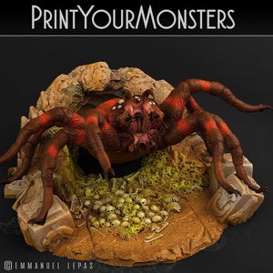 3D Printed Print Your Monsters Hollowhaunt Tarantula Spider 28mm - 32mm D&D Wargaming - Charming Terrain