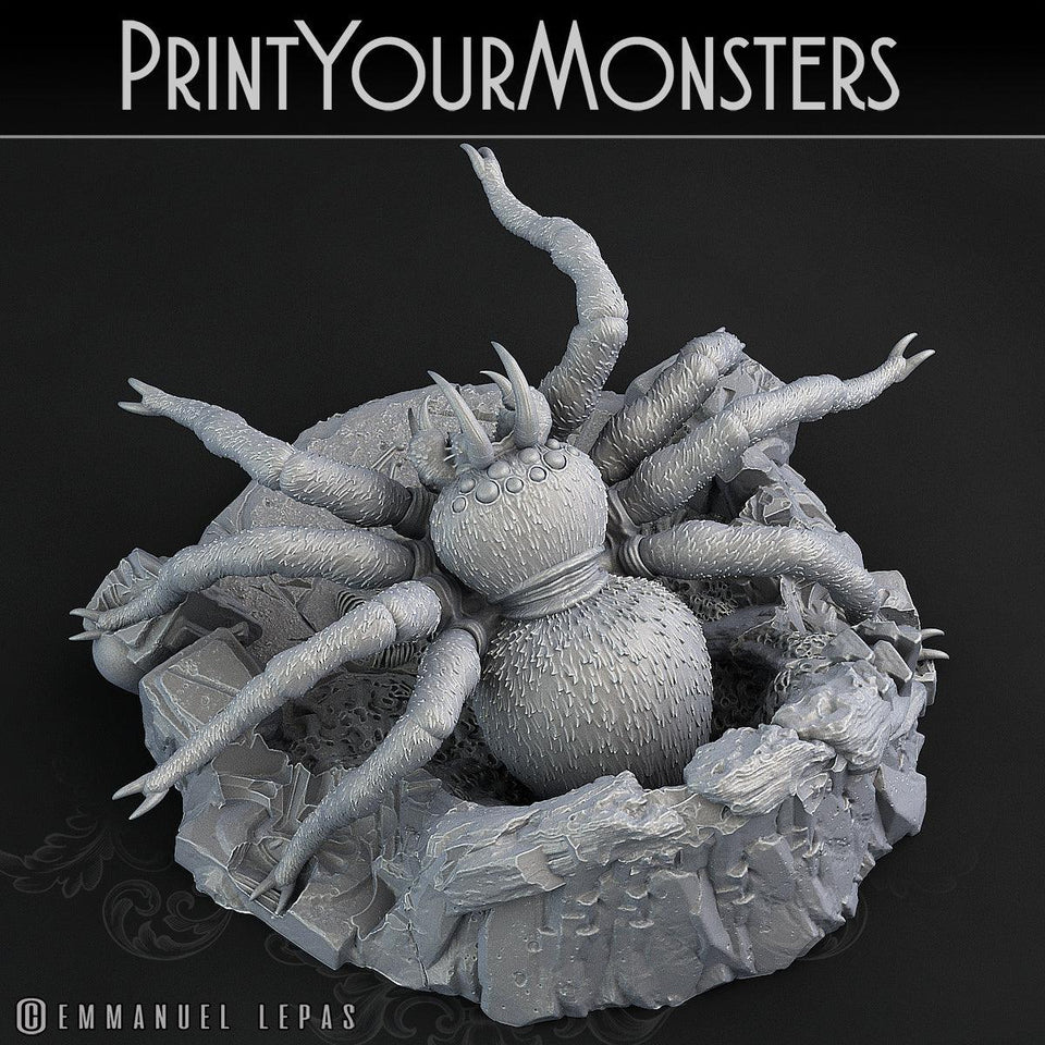 3D Printed Print Your Monsters Hollowhaunt Tarantula Spider 28mm - 32mm D&D Wargaming - Charming Terrain