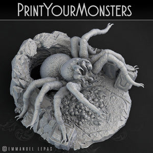 3D Printed Print Your Monsters Hollowhaunt Tarantula Spider 28mm - 32mm D&D Wargaming - Charming Terrain