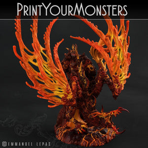 3D Printed Print Your Monsters Infernal Magma Dragon 28mm - 32mm D&D Wargaming - Charming Terrain