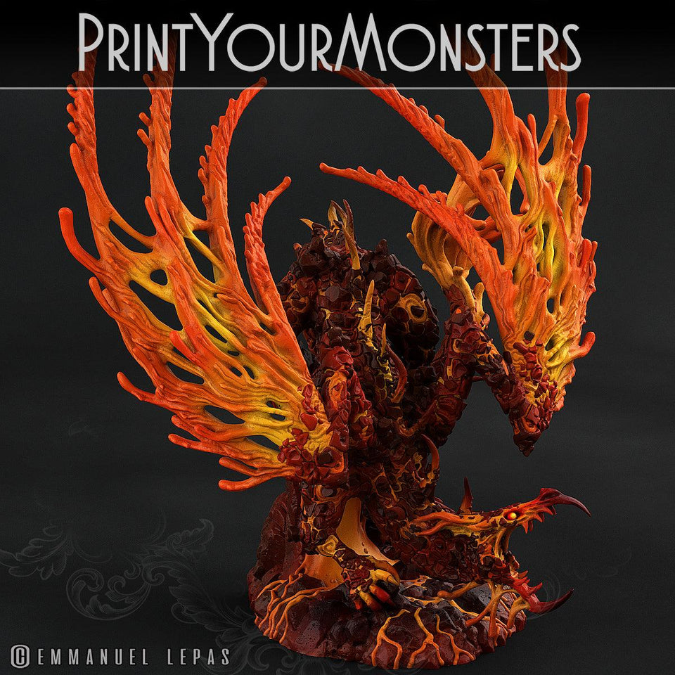 3D Printed Print Your Monsters Infernal Magma Dragon 28mm - 32mm D&D Wargaming - Charming Terrain