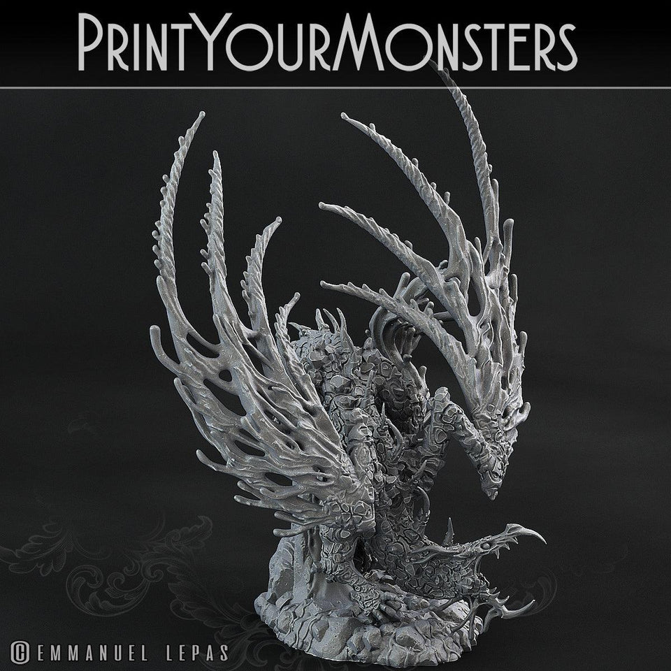 3D Printed Print Your Monsters Infernal Magma Dragon 28mm - 32mm D&D Wargaming - Charming Terrain