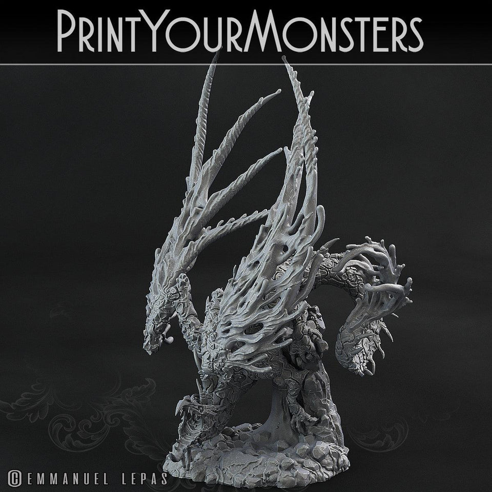 3D Printed Print Your Monsters Infernal Magma Dragon 28mm - 32mm D&D Wargaming - Charming Terrain