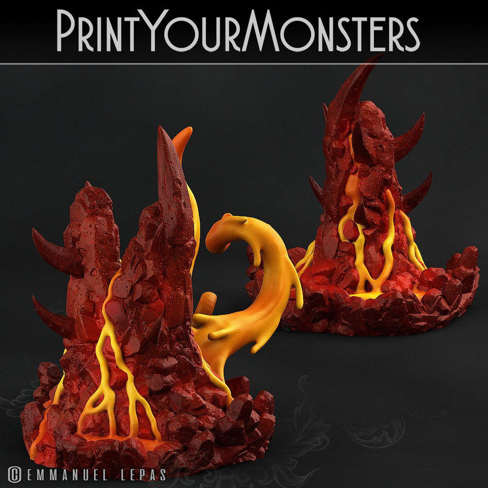 3D Printed Print Your Monsters Infernal Magma Roper 28mm - 32mm D&D Wargaming - Charming Terrain