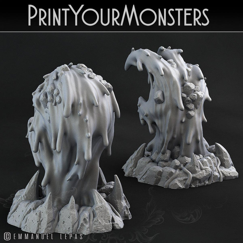 3D Printed Print Your Monsters Infernal Magma Skull and Hand 28mm - 32mm D&D Wargaming - Charming Terrain