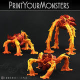 3D Printed Print Your Monsters Infernal Magma Spiders 28mm - 32mm D&D Wargaming - Charming Terrain