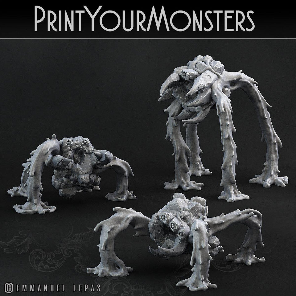 3D Printed Print Your Monsters Infernal Magma Spiders 28mm - 32mm D&D Wargaming - Charming Terrain