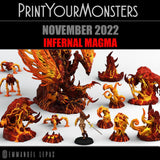 3D Printed Print Your Monsters Infernal Magma Spiders 28mm - 32mm D&D Wargaming - Charming Terrain