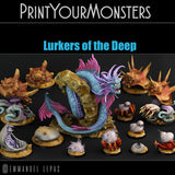 3D Printed Print Your Monsters Lurkers of the Deep Set 28mm - 32mm D&D Wargaming - Charming Terrain