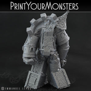 3D Printed Print Your Monsters Medieval Construct Golem - Total Golems 28mm - 32mm D&D Wargaming - Charming Terrain