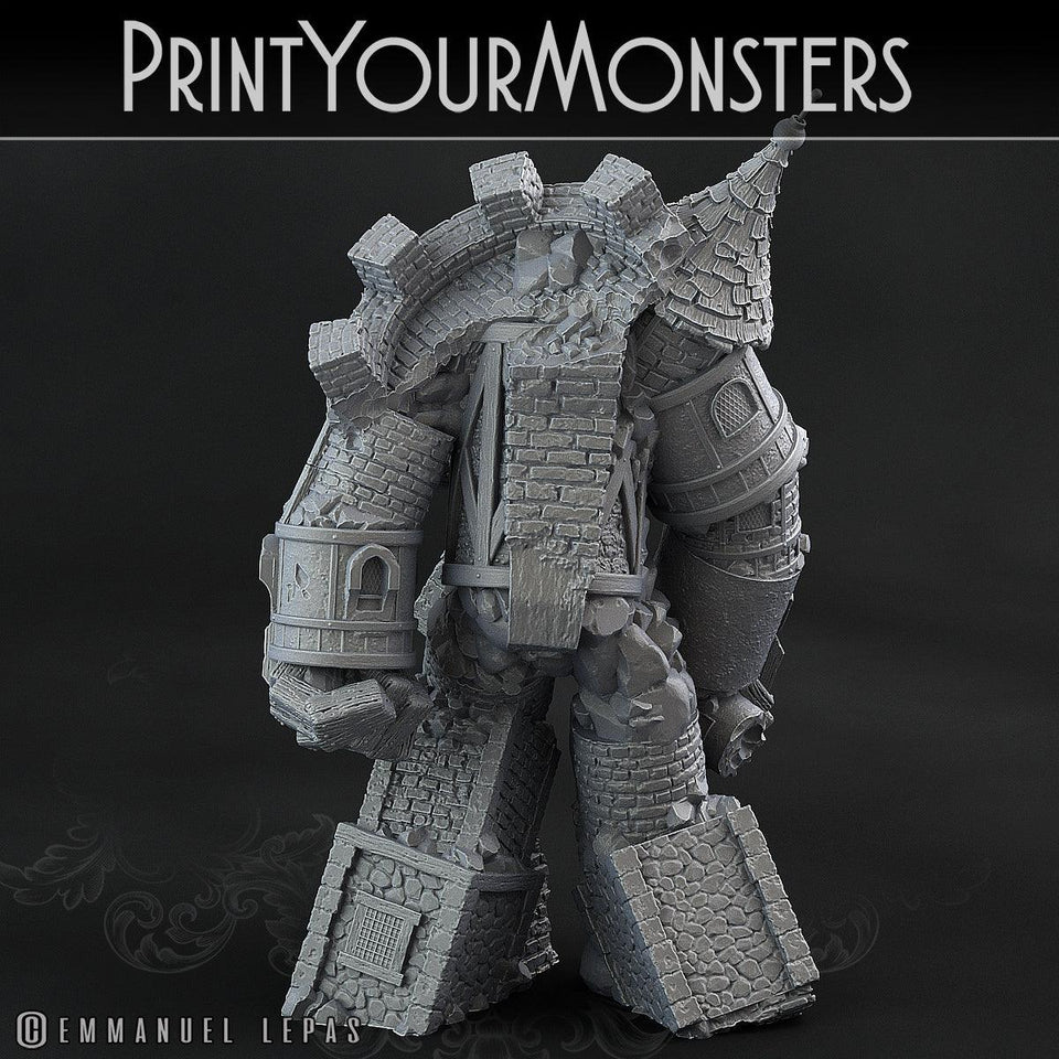 3D Printed Print Your Monsters Medieval Construct Golem - Total Golems 28mm - 32mm D&D Wargaming - Charming Terrain