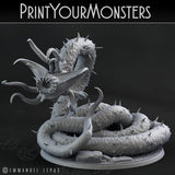 3D Printed Print Your Monsters Necrothelid Worms Subterranean Terrors 28mm - 32mm D&D Wargaming - Charming Terrain