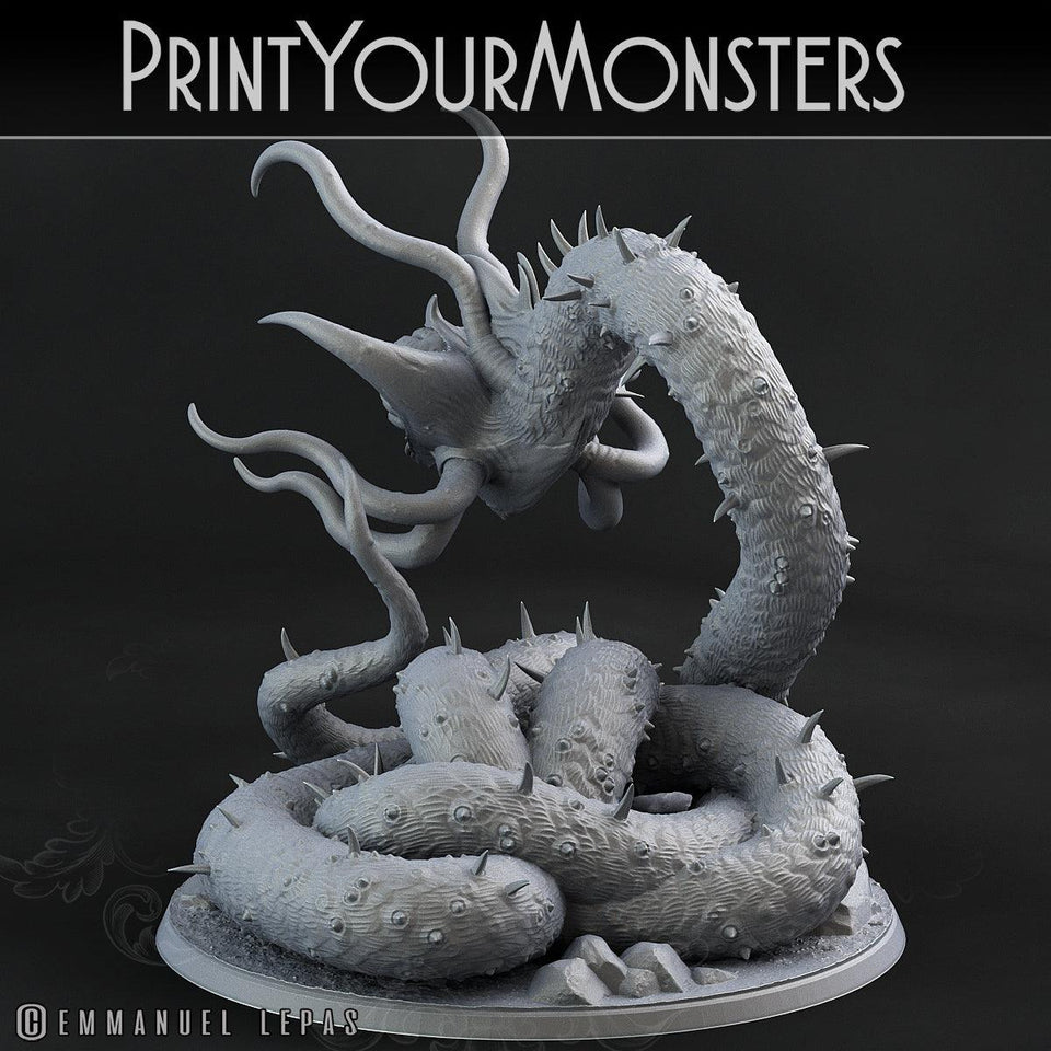 3D Printed Print Your Monsters Necrothelid Worms Subterranean Terrors 28mm - 32mm D&D Wargaming - Charming Terrain