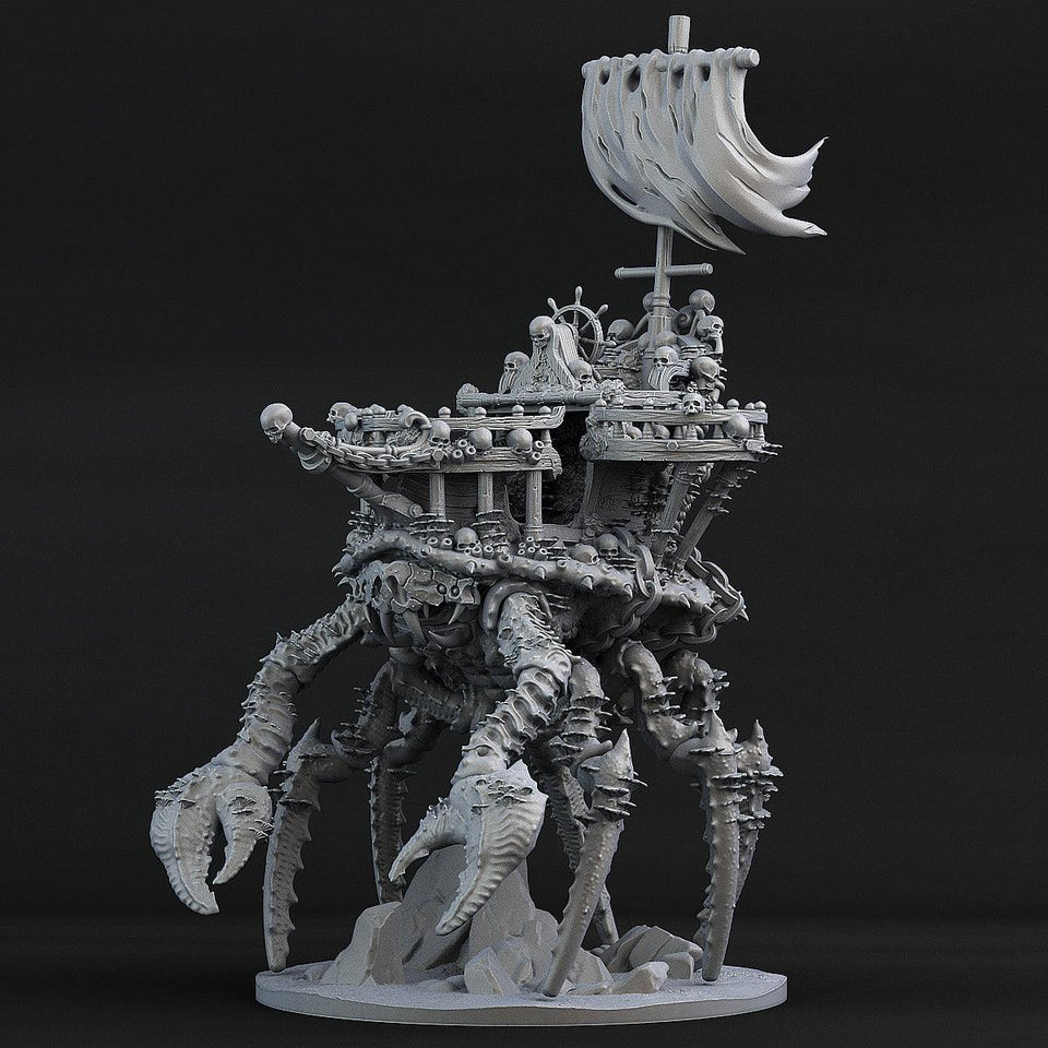 3D Printed Print Your Monsters Pirate Crab Ship 28mm - 32mm D&D Wargaming - Charming Terrain