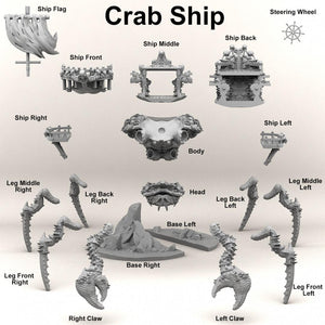 3D Printed Print Your Monsters Pirate Crab Ship 28mm - 32mm D&D Wargaming - Charming Terrain
