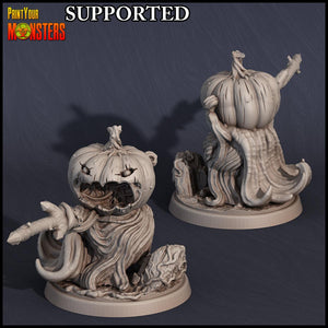 3D Printed Print Your Monsters Pumpkin Soldier Sword Pumpkins Attack Pack 28mm - 32mm D&D Wargaming - Charming Terrain