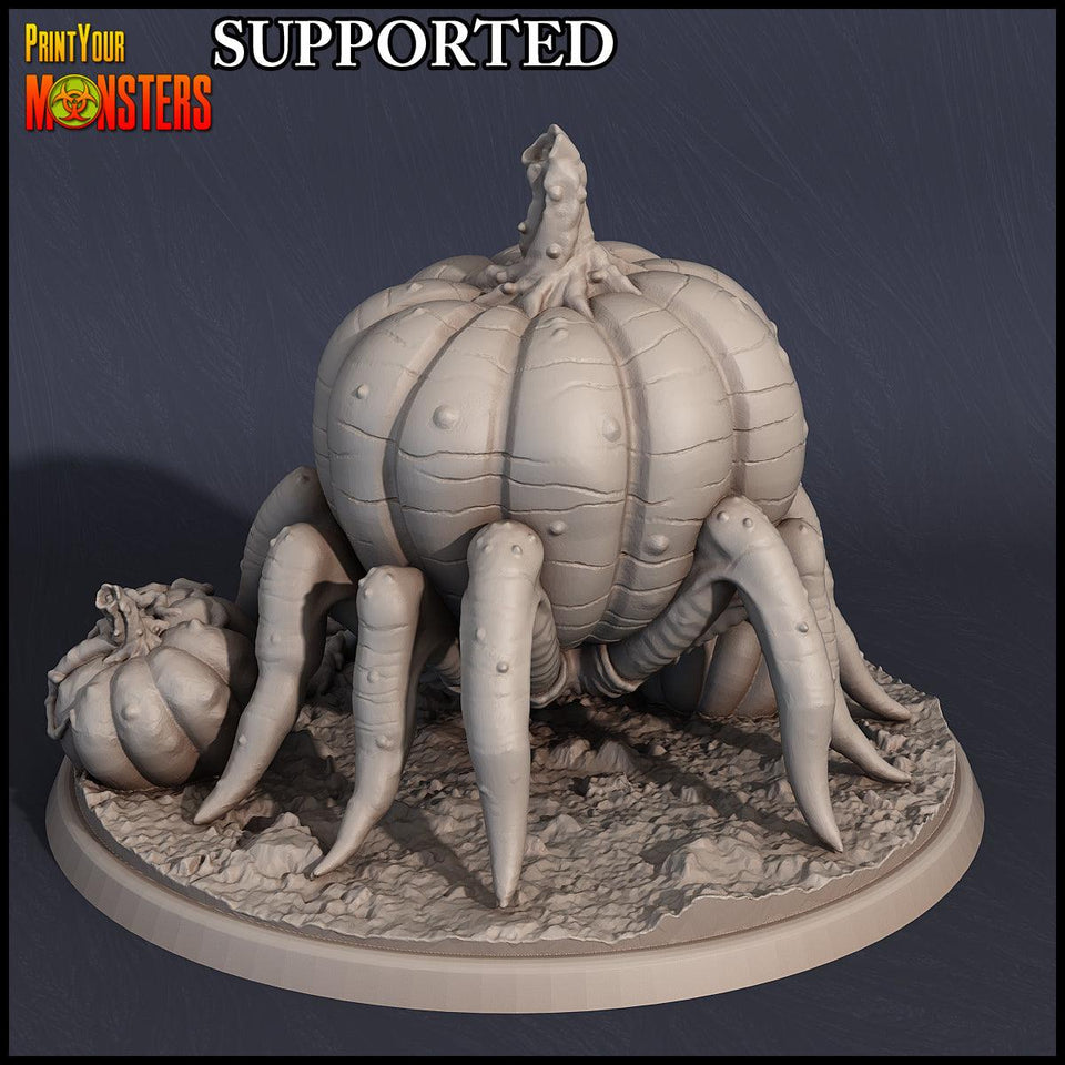3D Printed Print Your Monsters Pumpkin Spider Pumpkins Attack Pack 28mm - 32mm D&D Wargaming - Charming Terrain