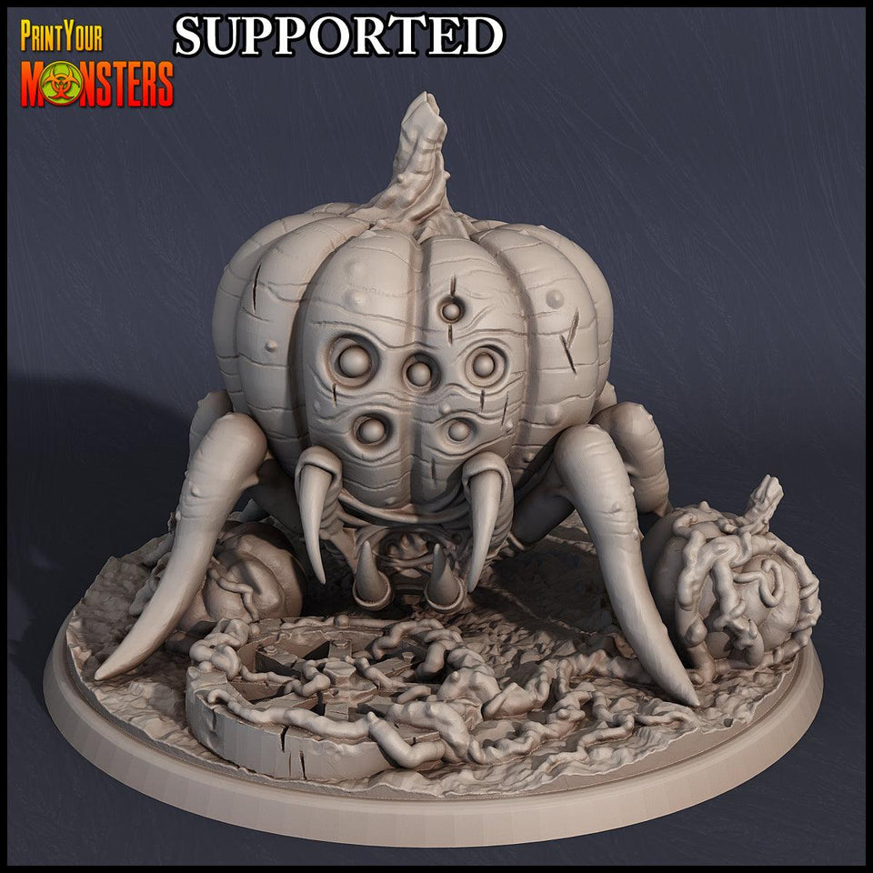 3D Printed Print Your Monsters Pumpkin Spider Pumpkins Attack Pack 28mm - 32mm D&D Wargaming - Charming Terrain