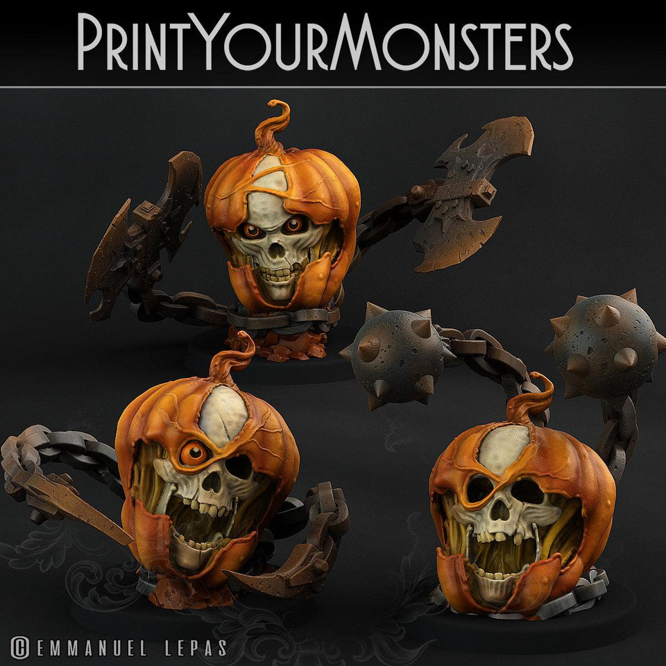 3D Printed Print Your Monsters Pumpkins Attack Pack II Set 28mm - 32mm D&D Wargaming - Charming Terrain