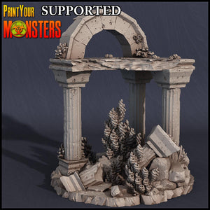 3D Printed Print Your Monsters Ruined Temple Dark Water Sanctum 28mm - 32mm D&D Wargaming - Charming Terrain