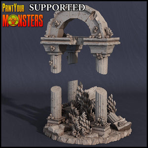 3D Printed Print Your Monsters Ruined Temple Dark Water Sanctum 28mm - 32mm D&D Wargaming - Charming Terrain