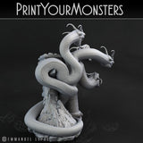 3D Printed Print Your Monsters Shadow Hydra Total Serpents 28mm - 32mm D&D Wargaming - Charming Terrain