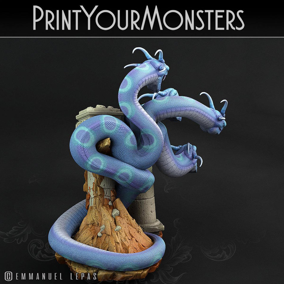 3D Printed Print Your Monsters Shadow Hydra Total Serpents 28mm - 32mm D&D Wargaming - Charming Terrain