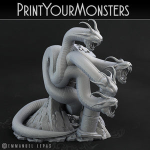 3D Printed Print Your Monsters Shadow Hydra Total Serpents 28mm - 32mm D&D Wargaming - Charming Terrain
