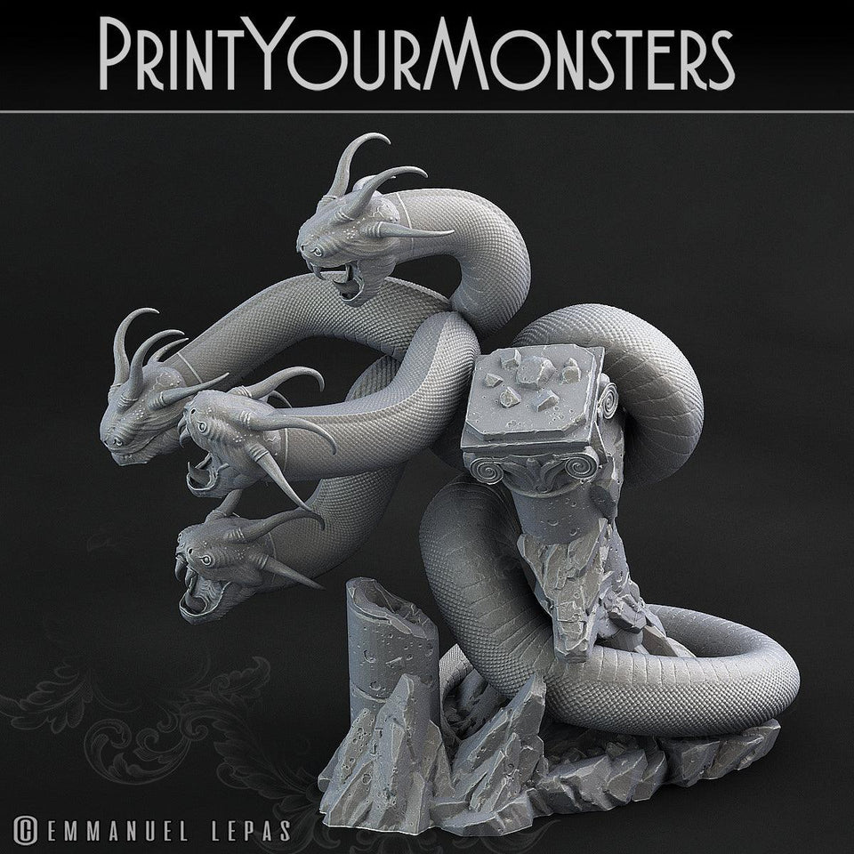 3D Printed Print Your Monsters Shadow Hydra Total Serpents 28mm - 32mm D&D Wargaming - Charming Terrain