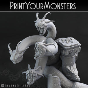 3D Printed Print Your Monsters Shadow Hydra Total Serpents 28mm - 32mm D&D Wargaming - Charming Terrain