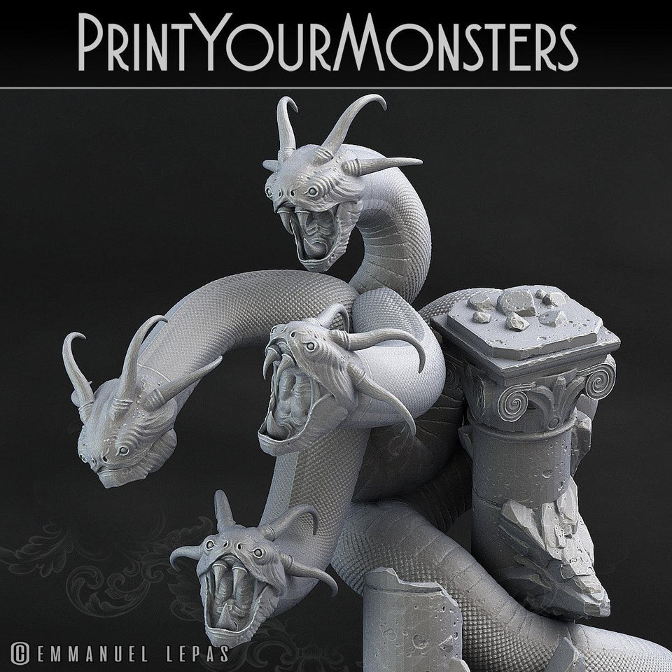 3D Printed Print Your Monsters Shadow Hydra Total Serpents 28mm - 32mm D&D Wargaming - Charming Terrain