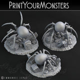 3D Printed Print Your Monsters Skullcap Hermit Spiders 28mm - 32mm D&D Wargaming - Charming Terrain