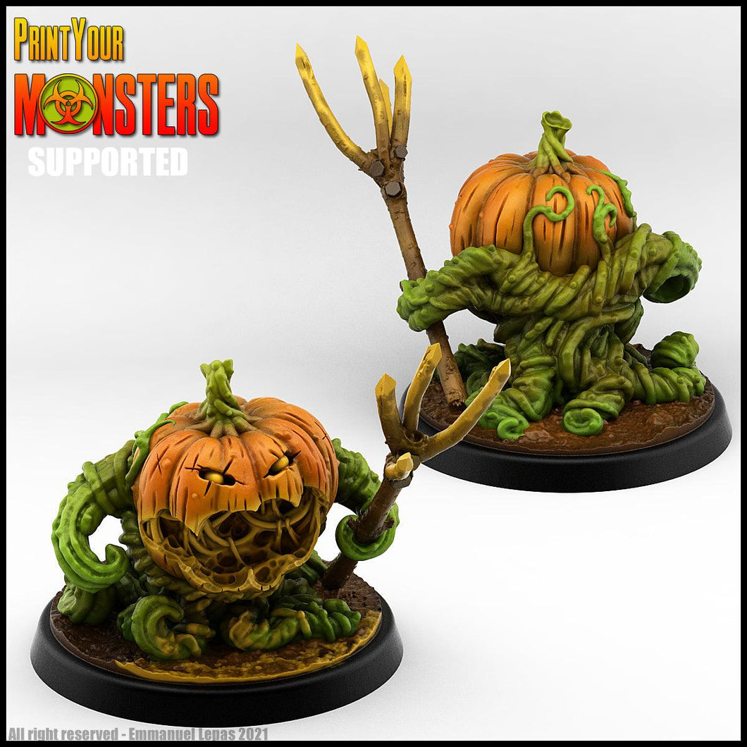 3D Printed Print Your Monsters Small Pumpkin Soldier fork Pumpkins Attack Pack 28mm - 32mm D&D Wargaming - Charming Terrain