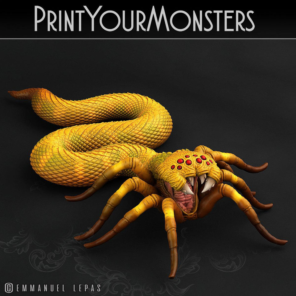 3D Printed Print Your Monsters Spidersnake Total Serpents 28mm - 32mm D&D Wargaming - Charming Terrain