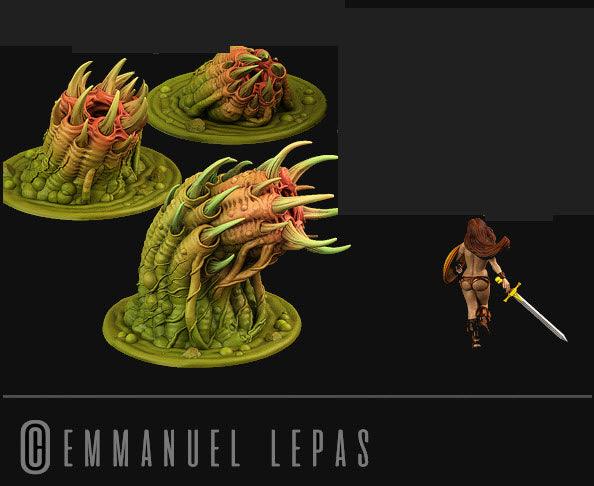 3D Printed Print Your Monsters Swamp Worms Total Worms 2 Set 28mm - 32mm D&D Wargaming - Charming Terrain