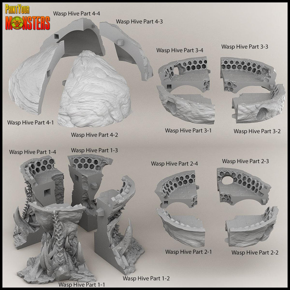 3D Printed Print Your Monsters The Infernal Hive Full Set 28mm - 32mm D&D Wargaming - Charming Terrain