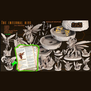 3D Printed Print Your Monsters The Infernal Hive Full Set 28mm - 32mm D&D Wargaming - Charming Terrain