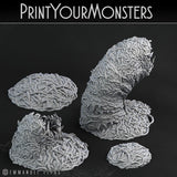 3D Printed Print Your Monsters Worm Swarm Total Worms 2 Set 28mm - 32mm D&D Wargaming - Charming Terrain