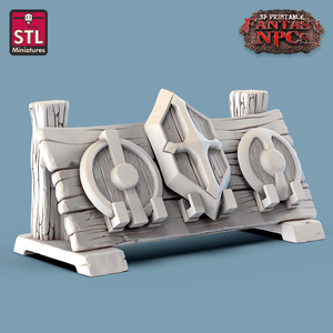 3D Printed STL Miniatures Armour Merchant Set Fantasy NPC 28mm - 32mm War Gaming D&D - Charming Terrain