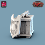 3D Printed STL Miniatures Armour Merchant Set Fantasy NPC 28mm - 32mm War Gaming D&D - Charming Terrain