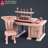 3D Printed STL Miniatures Bookbinder Set 28mm - 32mm War Gaming D&D - Charming Terrain