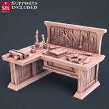 3D Printed STL Miniatures Bookbinder Set 28mm - 32mm War Gaming D&D - Charming Terrain