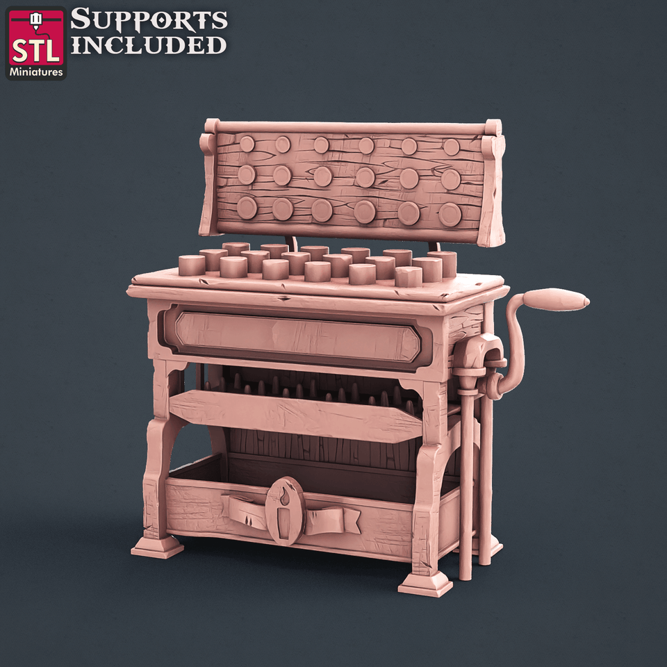 3D Printed STL Miniatures Candle Maker Set Fantasy NPC 2 | 28 - 32mm War Gaming D&D - Charming Terrain