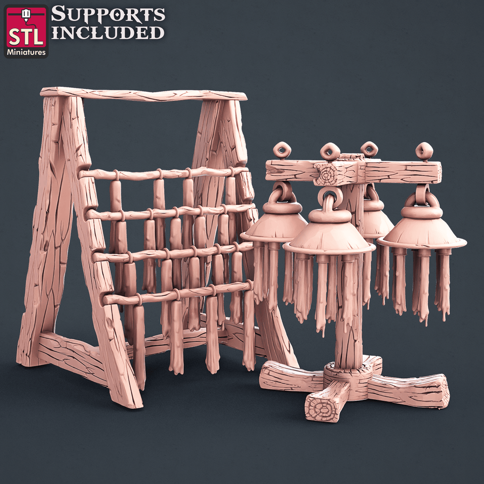 3D Printed STL Miniatures Candle Maker Set Fantasy NPC 2 | 28 - 32mm War Gaming D&D - Charming Terrain