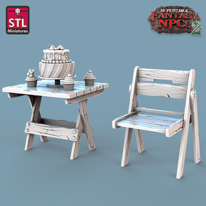 3D Printed STL Miniatures Candy Seller Set Fantasy NPC 2 | 28 - 32mm War Gaming D&D - Charming Terrain
